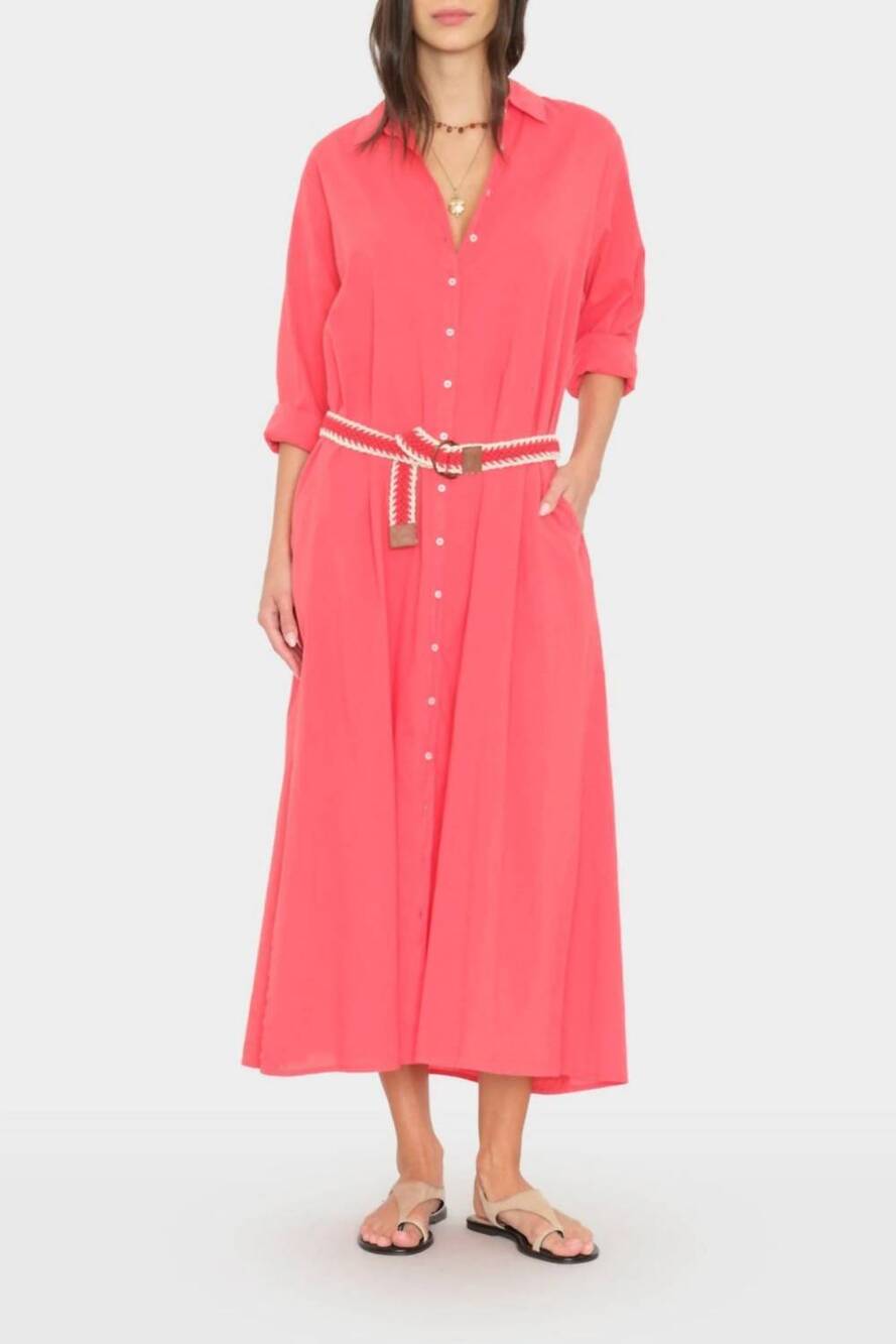 NEW XIRENA boden maxi shirtdress in red sky